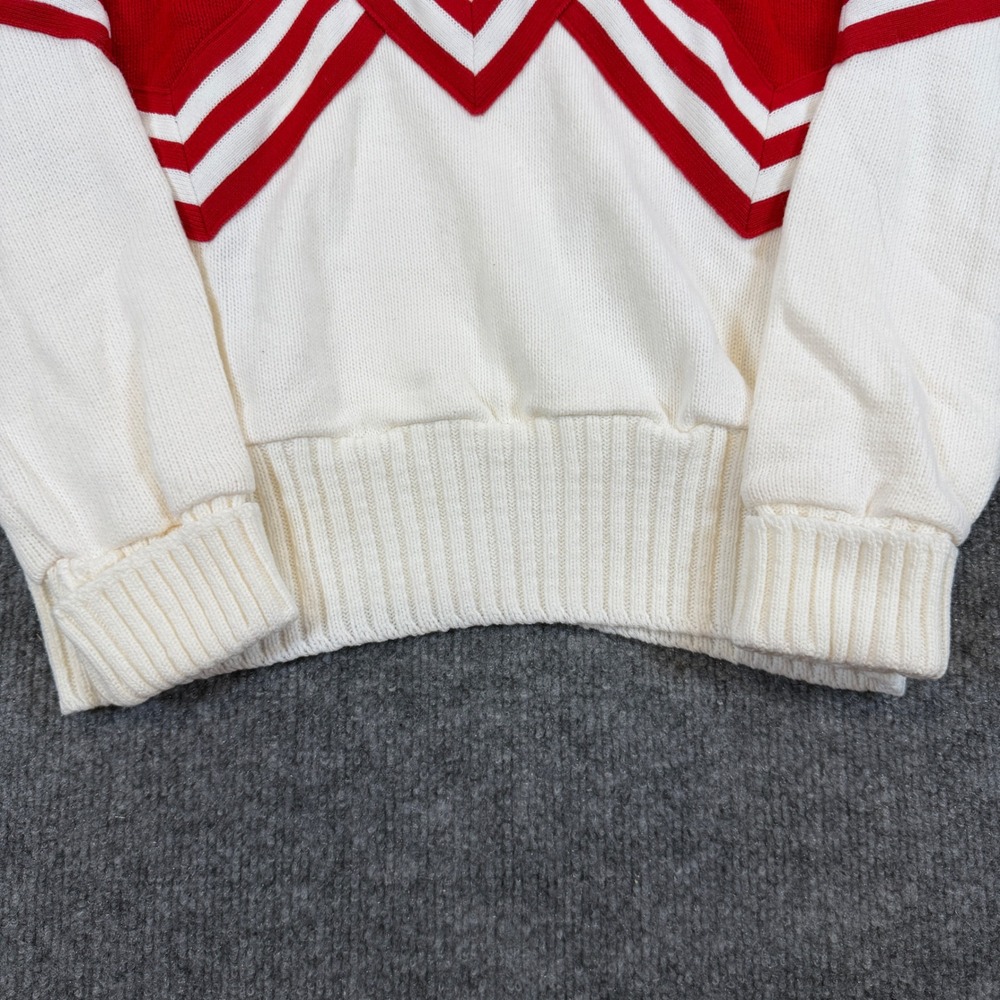 Preppy Dehen Portland Vintage Varsity Cheerleader Sweater Red White Letterman L - Picture 5 of 10
